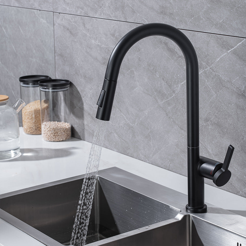 Brass Pulling and Retracting Kitchen Faucet with Hot and Cold Water