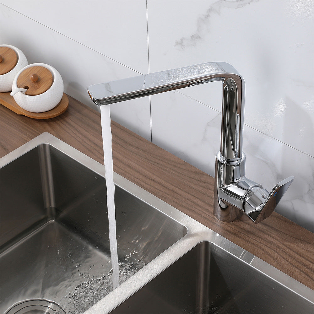 Eumtenr All Brass Cold and Hot Single Hole Kitchen Faucet