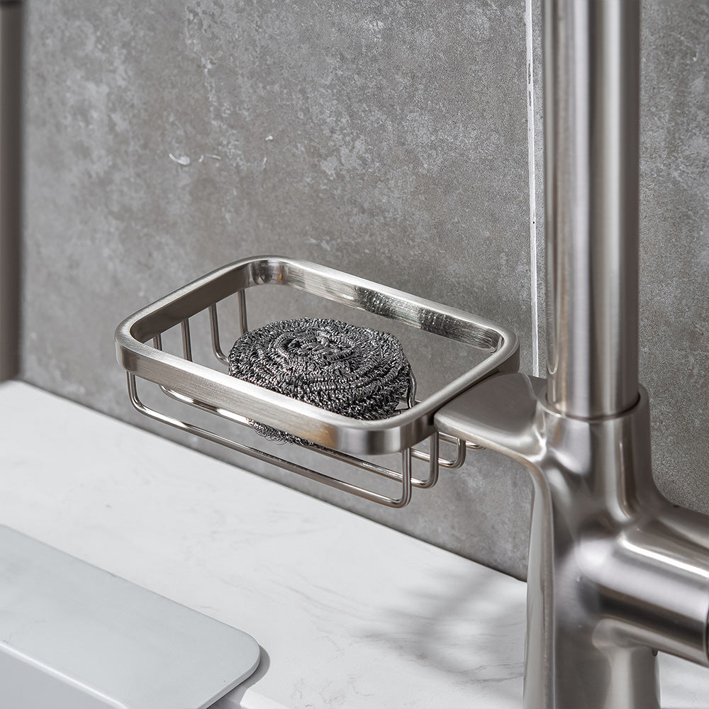 Full Brass Hot and Cold Water Pull Down Sprayer Kitchen Faucet with Storage Basket