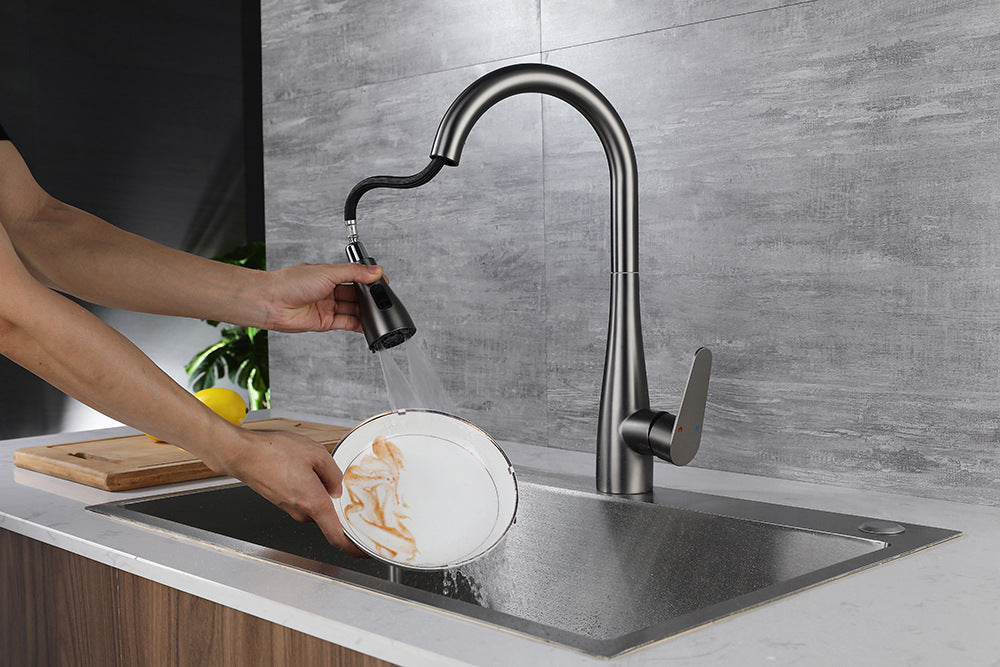 304 Stainless Steel Multifunctional Pull Down Kitchen Faucet