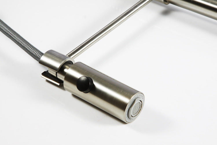 Commercial Stainless Steel Single Handle Single Hole Pull Down Sprayer Kitchen Sink Faucet