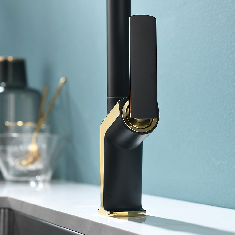 Full Brass Hot and Cold Water Pull Down Sprayer Kitchen Faucet