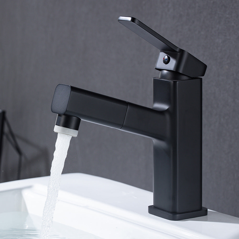 Eumtenr Full Brass Hot and Cold Water Pull Down Bathroom Faucet