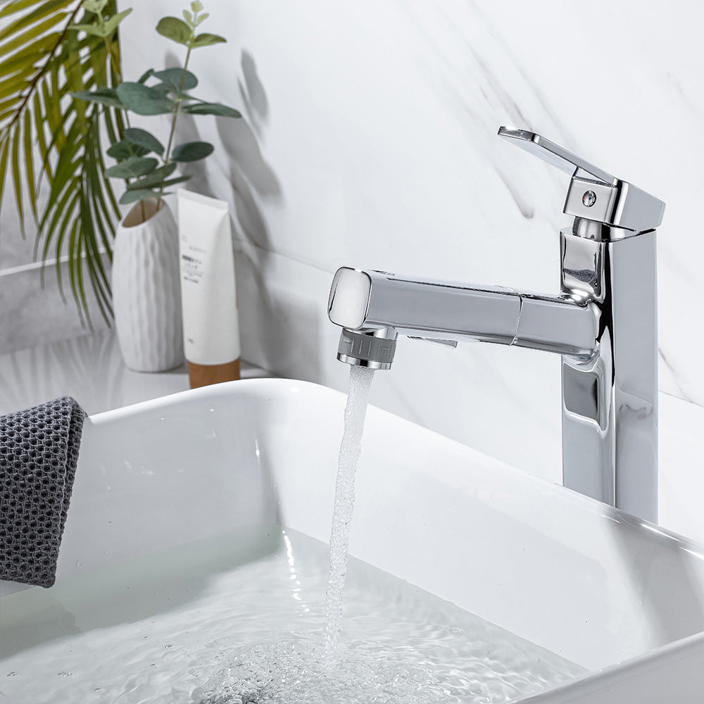 Single Handle Cold and Hot Water Bathroom Faucet Suitable for Tall Body Basins