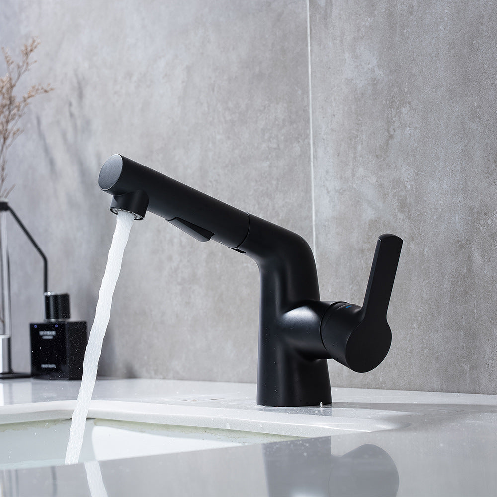 Eumtenr Full Brass 1.5 GPM Hot and Cold Water Pull Down Bathroom Faucet