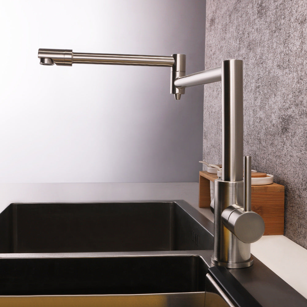 Full Brass Folding Dual Purpose Kitchen Faucet for Water Purification