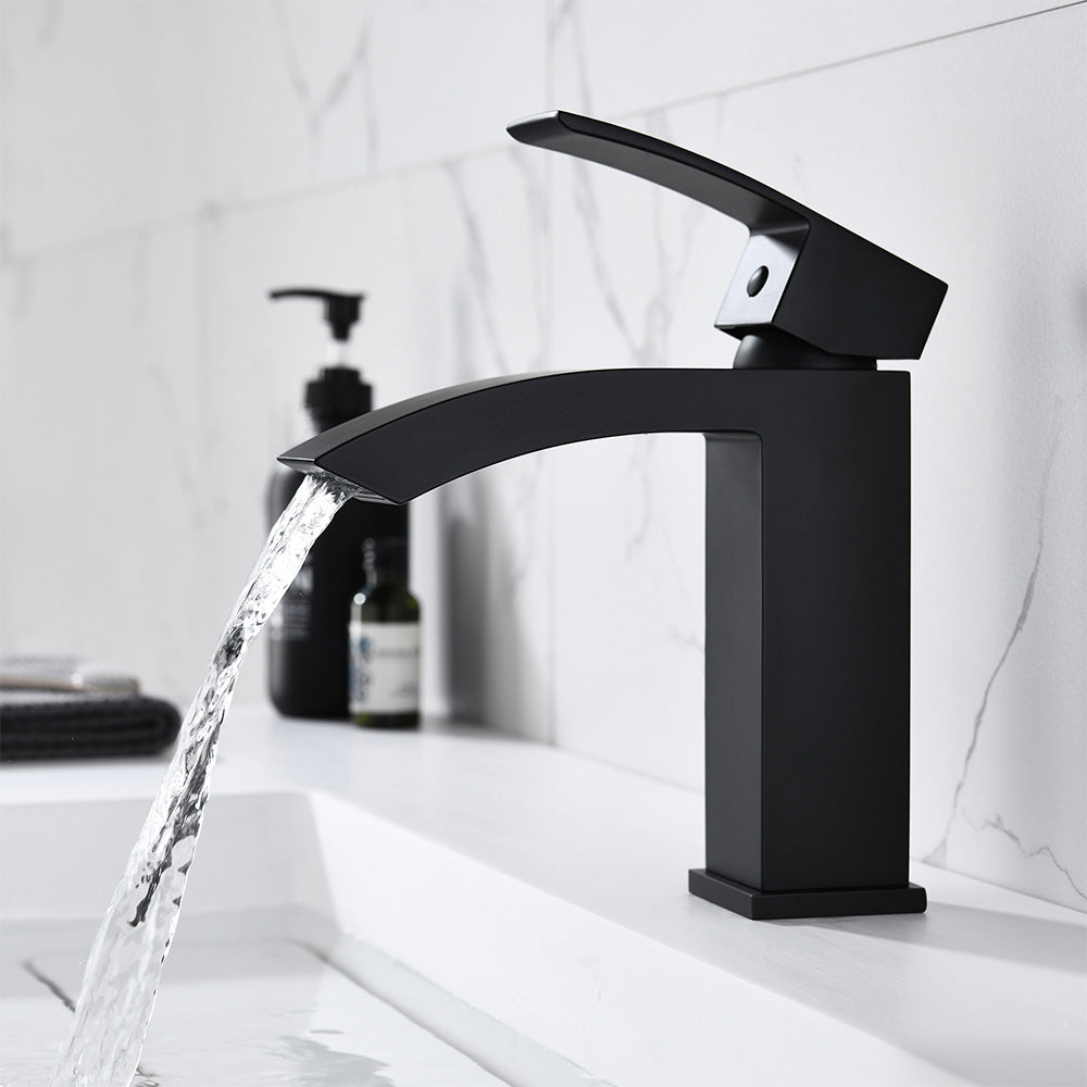 Brass Square Hot and Cold Water Bathroom Faucet
