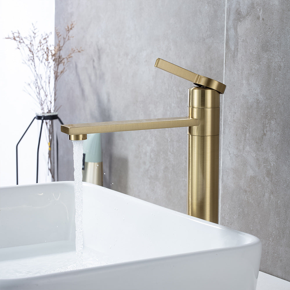 Brass Single-Handle Bathroom Sink Faucet