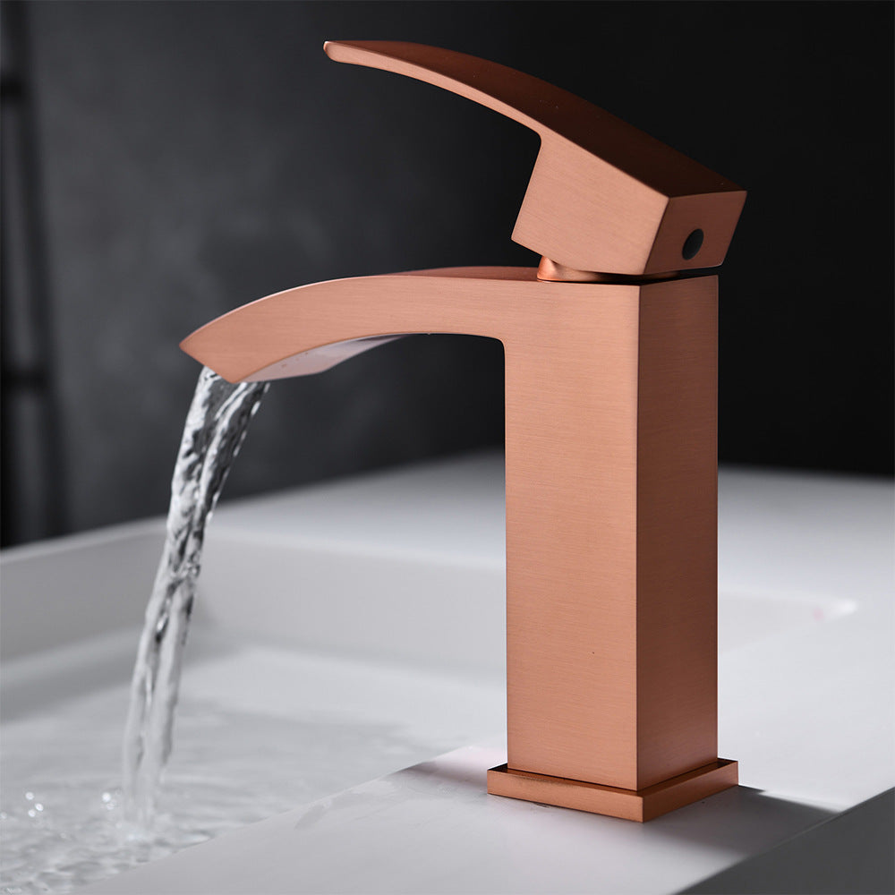 Brass Square Hot and Cold Water Bathroom Faucet
