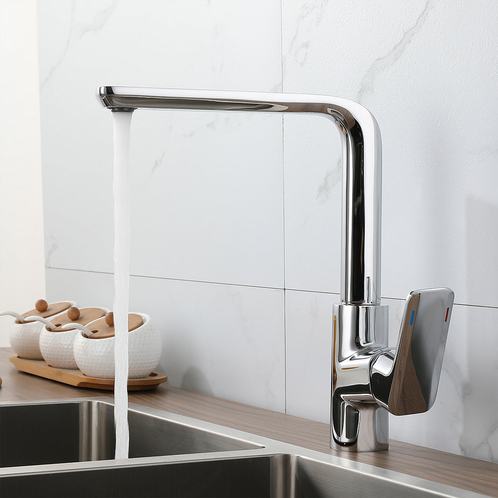Eumtenr All Brass Cold and Hot Single Hole Kitchen Faucet