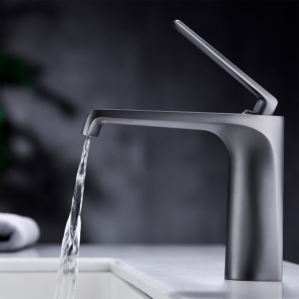 Brass One-Handle Modern Waterfall Bathroom Sink Faucet