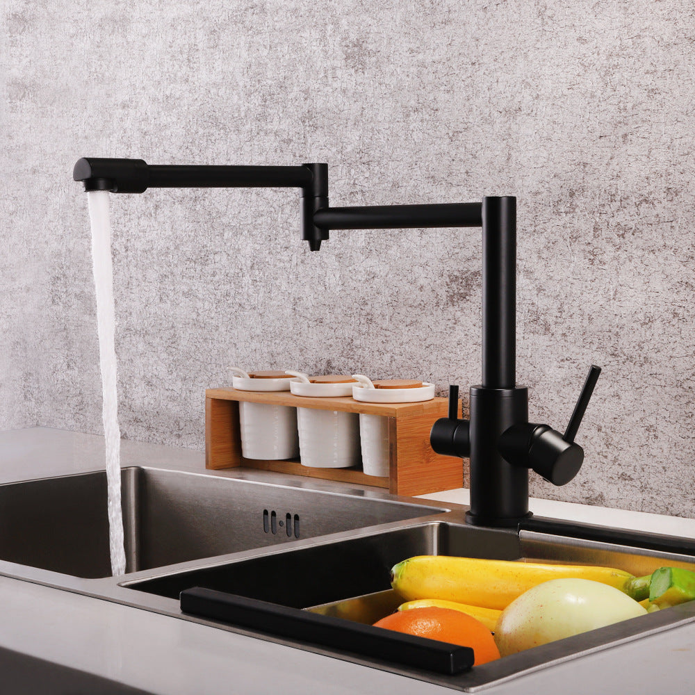 Full Brass Folding Dual Purpose Kitchen Faucet for Water Purification