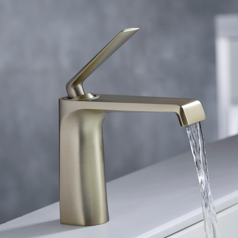 Brass One-Handle Modern Waterfall Bathroom Sink Faucet
