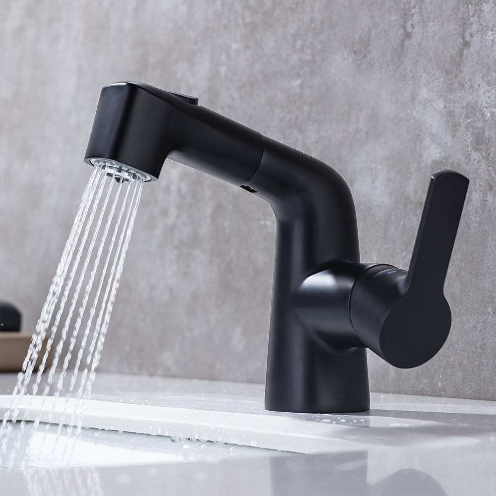 Eumtenr Full Brass Hot and Cold Water Pull Down Bathroom Faucet