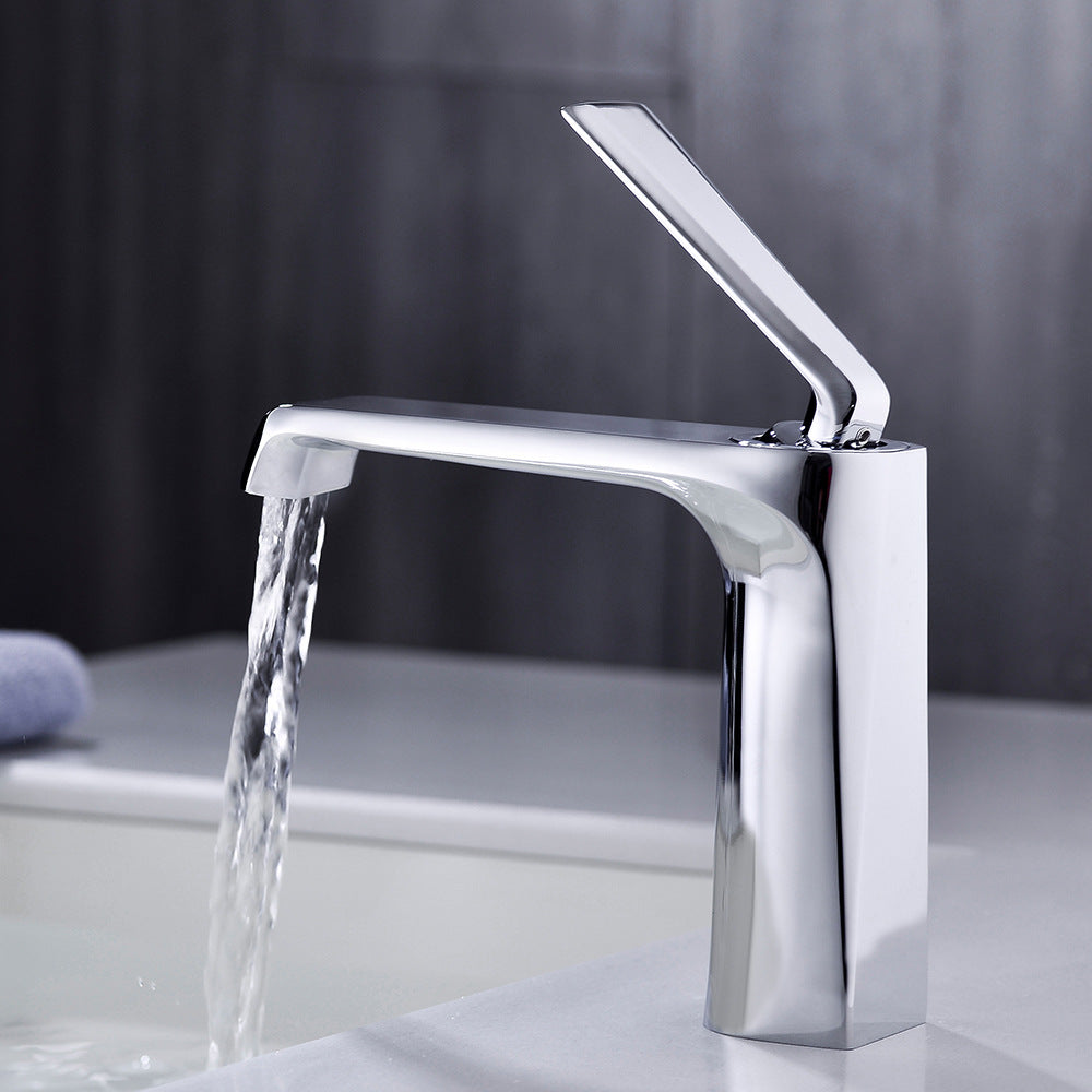 Brass One-Handle Modern Waterfall Bathroom Sink Faucet