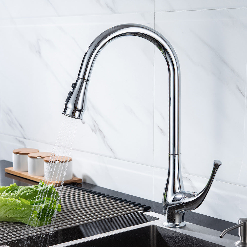 Eumtenr Brass Kitchen Sink Faucet, Kitchen Faucet Brass with Pull Down Sprayer