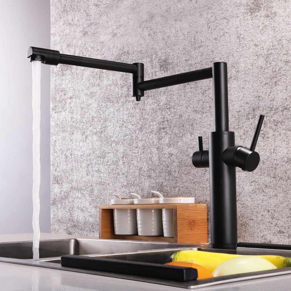 Full Brass Folding Dual Purpose Kitchen Faucet for Water Purification