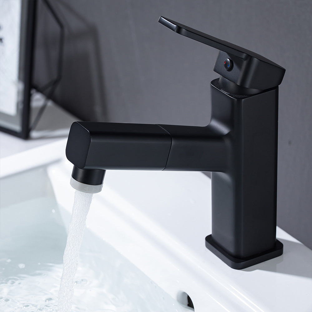 Eumtenr Full Brass Hot and Cold Water Pull Down Bathroom Faucet