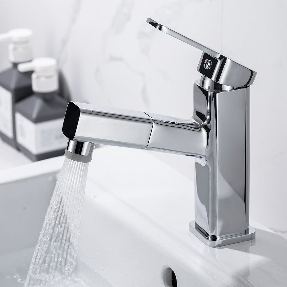Eumtenr Full Brass Hot and Cold Water Pull Down Bathroom Faucet