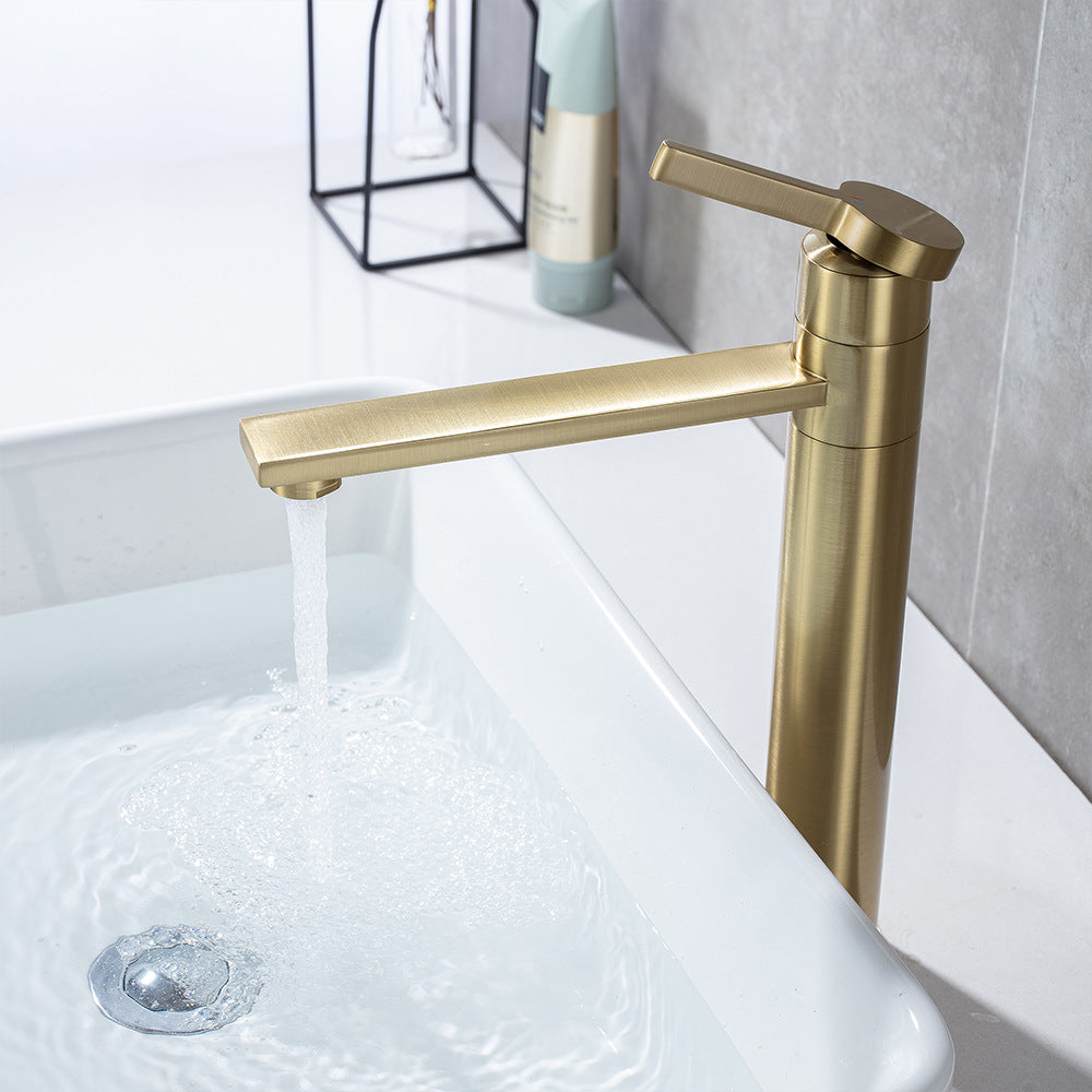 Brass Single-Handle Bathroom Sink Faucet