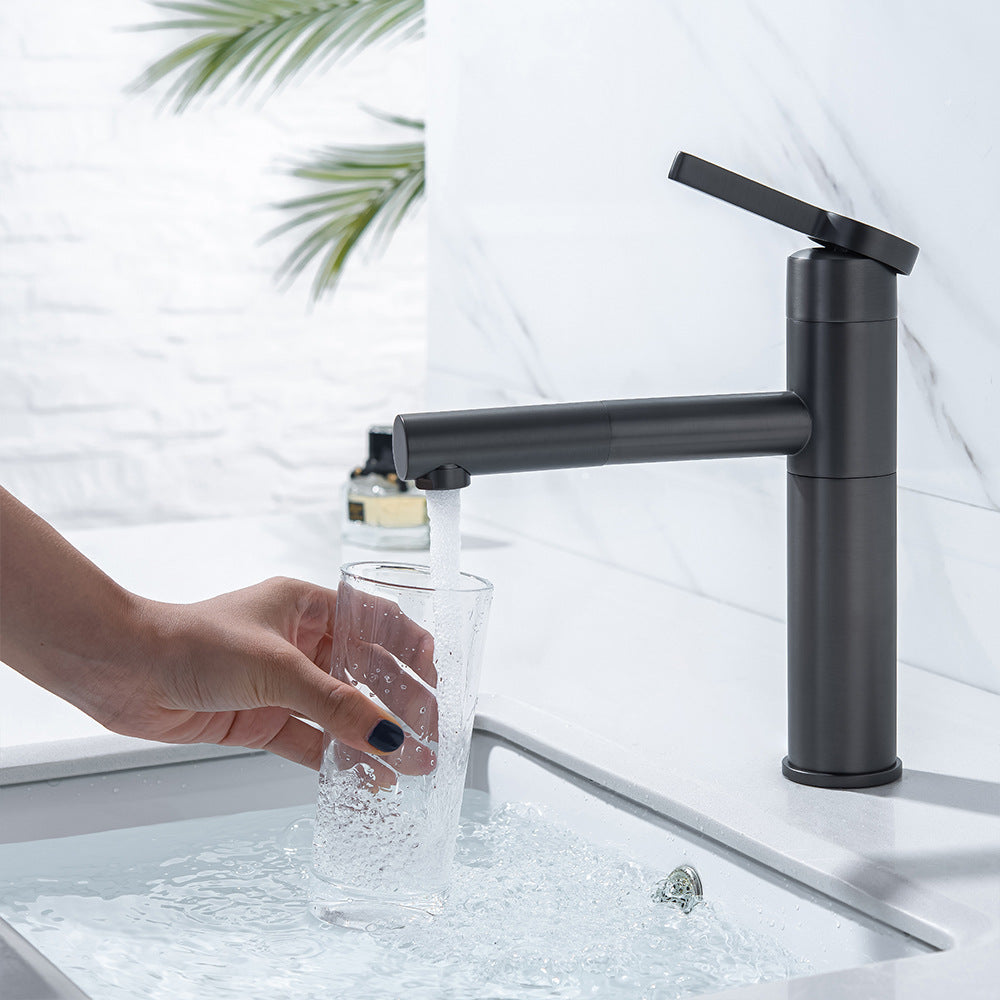 Eumtenr 1.5 GPM Single Hole Pre-Rinse Bathroom Faucet with Pull Down Sprayer