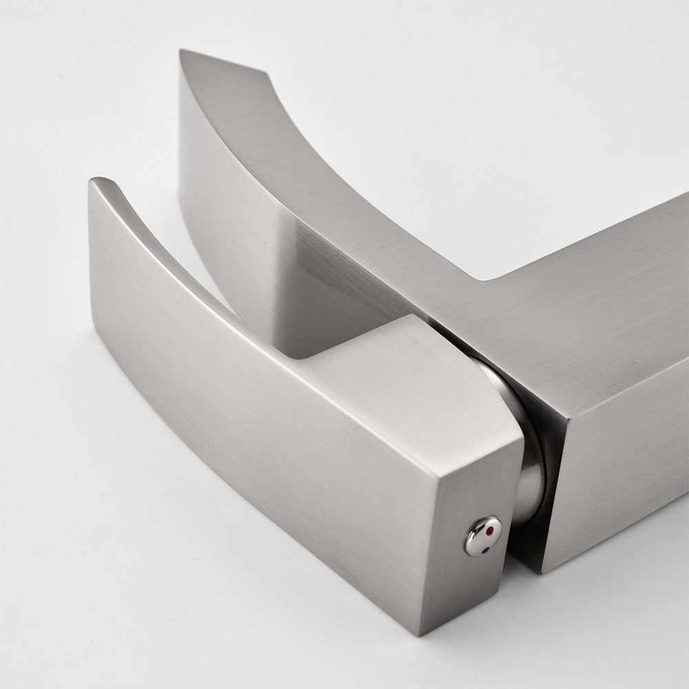 Brass Square Hot and Cold Water Bathroom Faucet