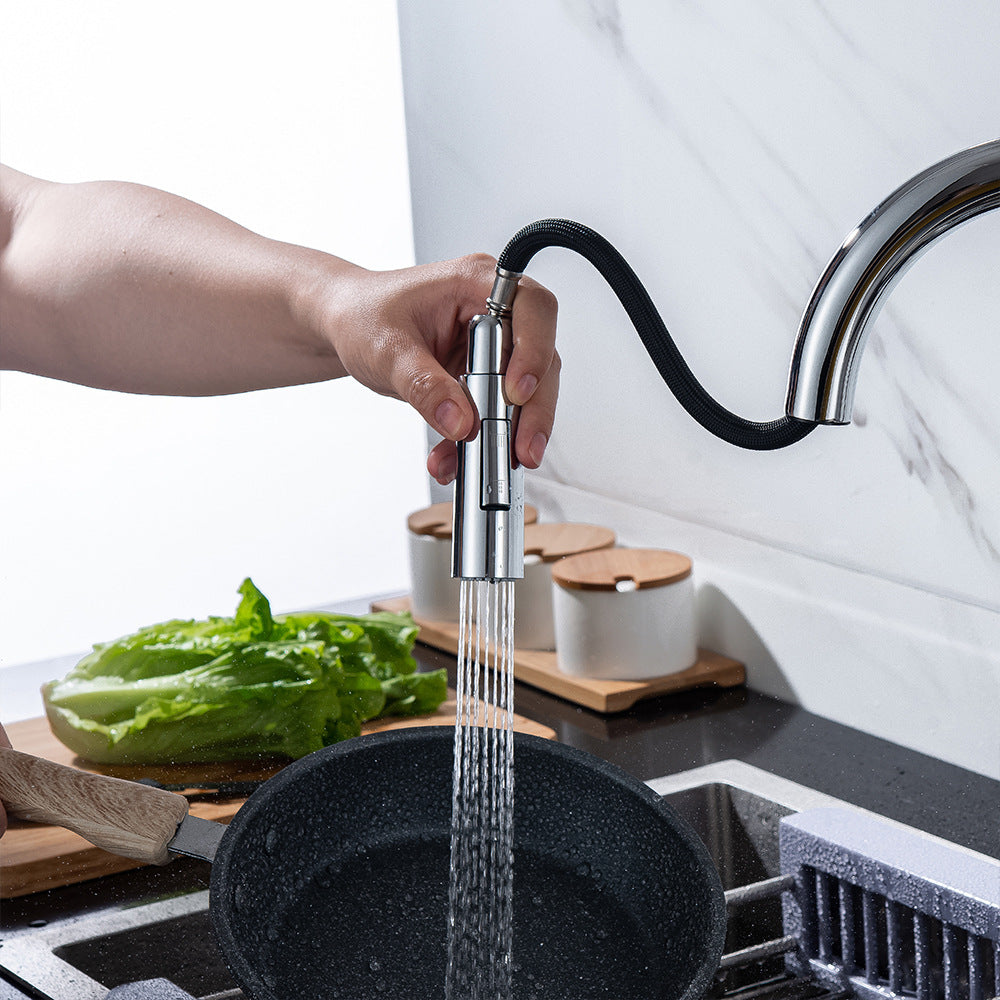 Eumtenr All Brass Single Hole Pull Down Sprayer Kitchen Faucet
