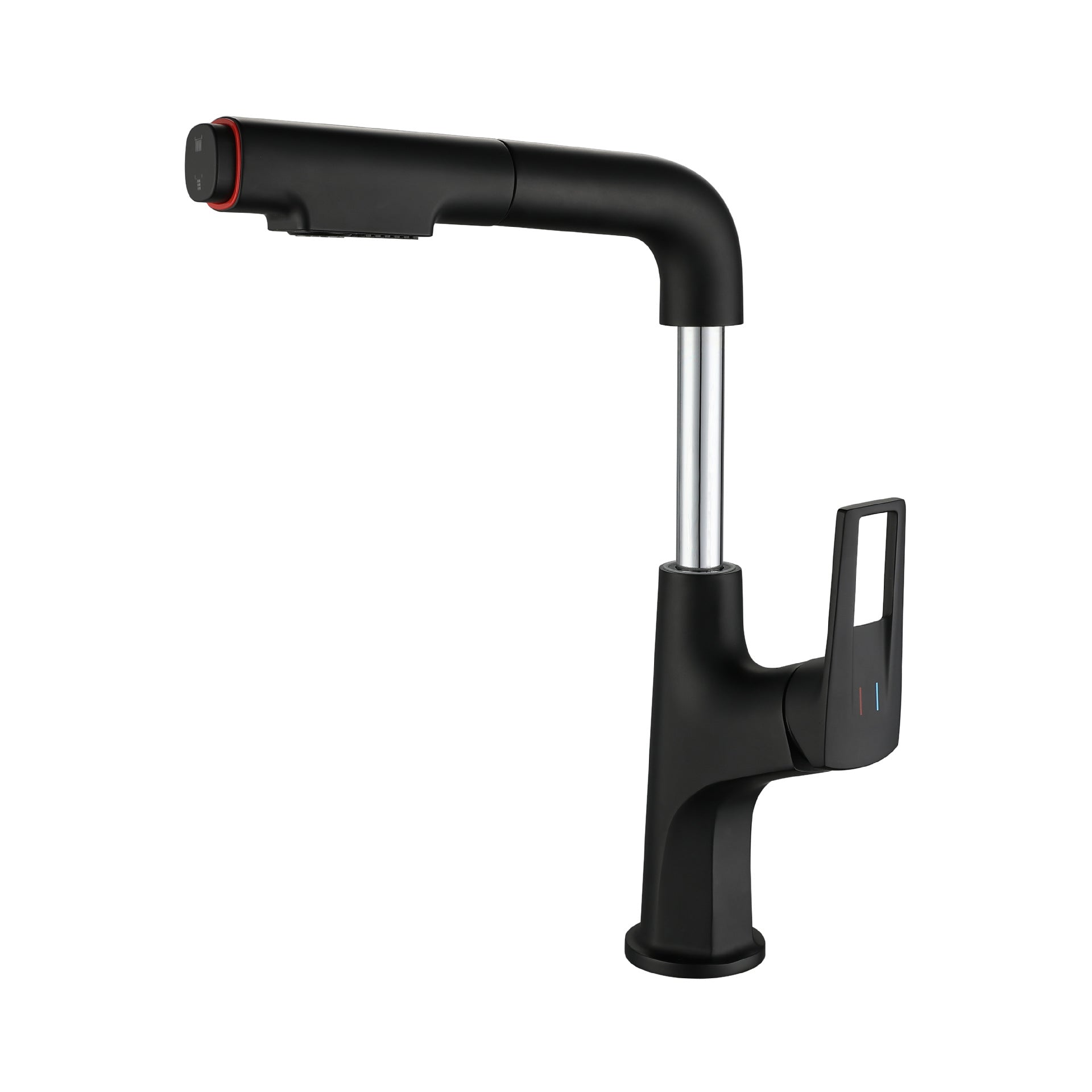 Full Brass Lifting and Pull-Out Bathroom Faucet