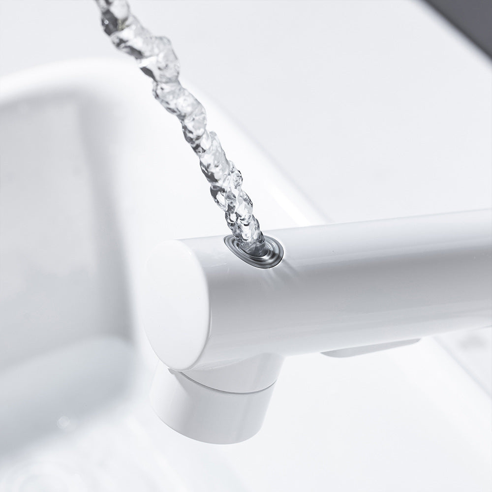 Full Brass Hot and Cold Water Multi-Function Pull Down Bathroom Countertop Basin Bathroom Faucet