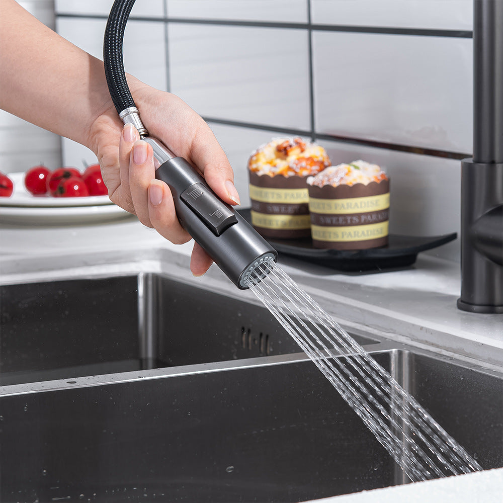 Eumtenr All Brass Single Hole Pull Down Sprayer Kitchen Faucet