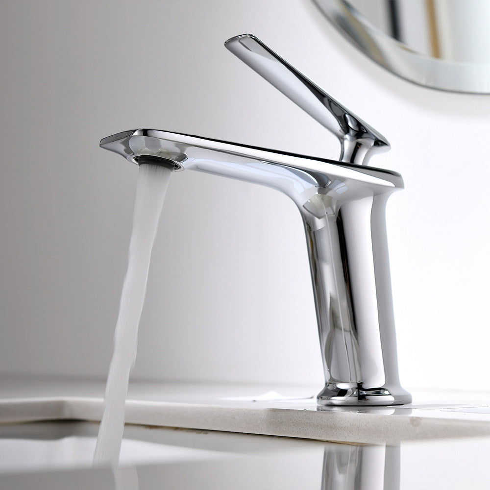 Modern Cold and Hot Single Handle Built-In Switch Bathroom Faucet