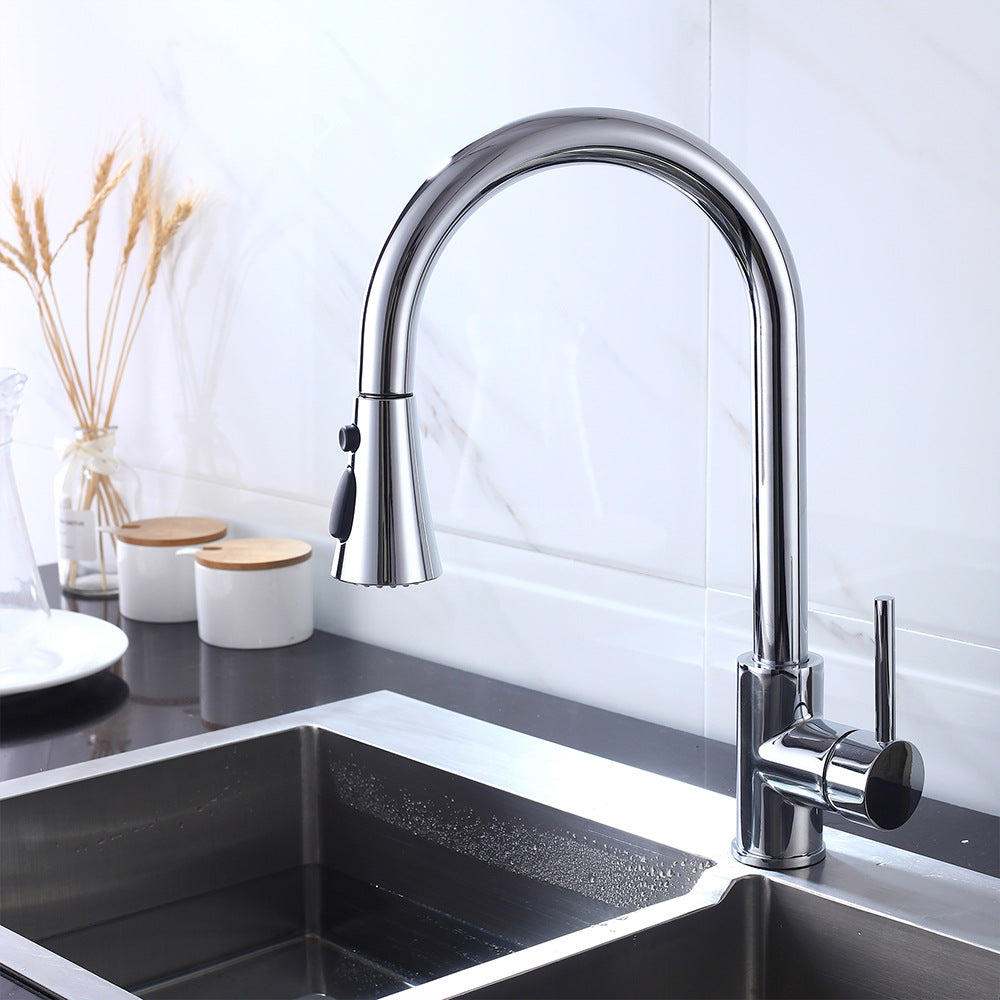 Eumtenr Kitchen Sink Faucet, Kitchen Faucet Brass with Pull Down Sprayer