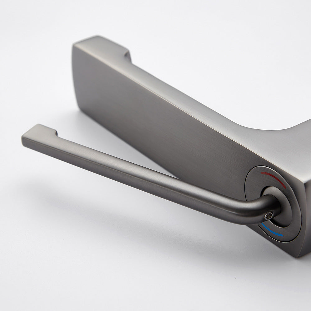 Square Brass One-Handle Modern Waterfall Bathroom Sink Faucet