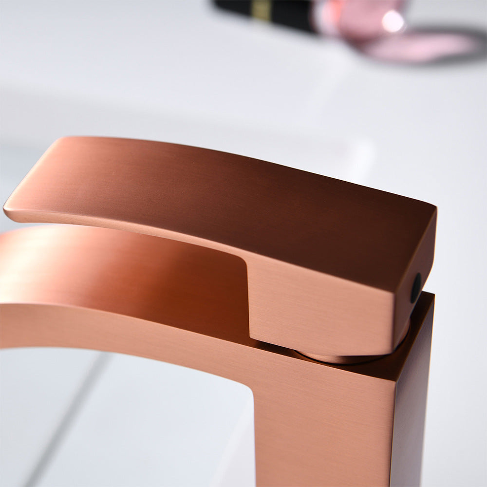 Brass Square Hot and Cold Water Bathroom Faucet