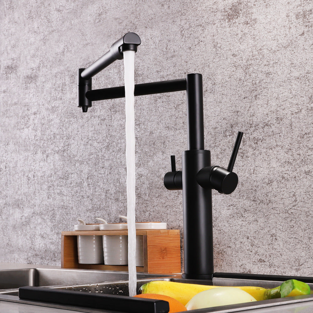 Full Brass Folding Dual Purpose Kitchen Faucet for Water Purification