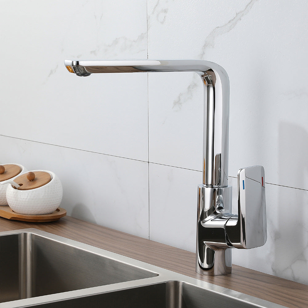 Eumtenr All Brass Cold and Hot Single Hole Kitchen Faucet