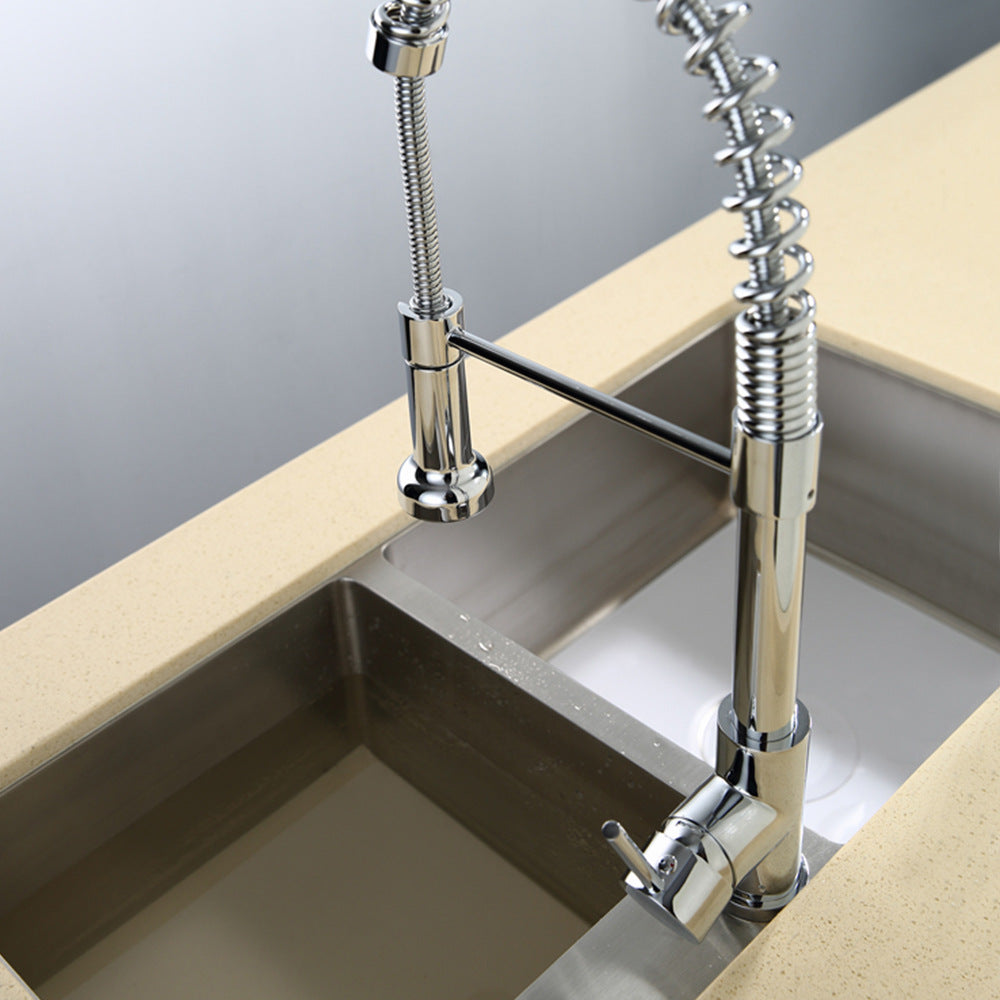 Eumtenr Commercial Stainless Steel Single Handle Single Hole Pull Down Sprayer Kitchen Sink Faucet