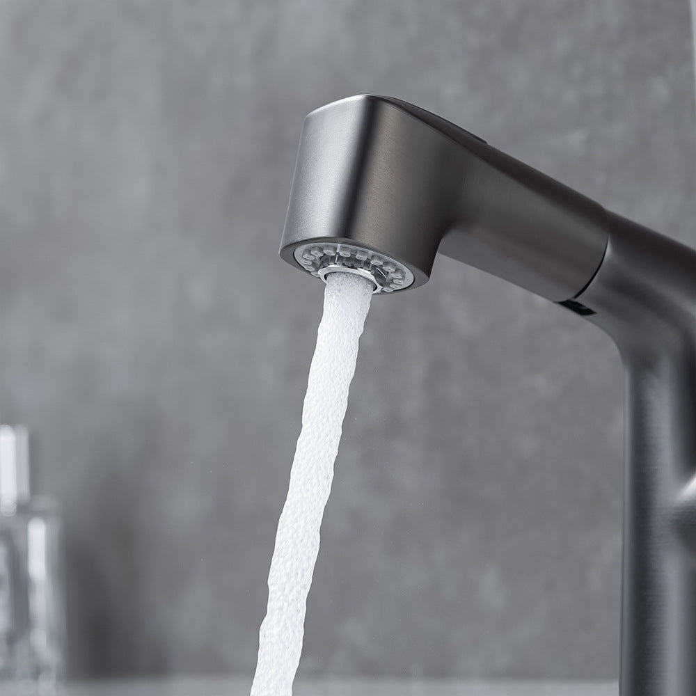 Eumtenr Full Brass Hot and Cold Water Pull Down Bathroom Faucet