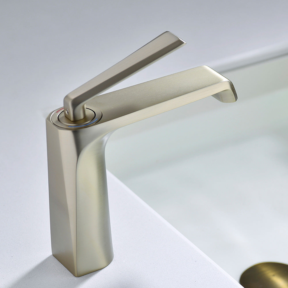 Brass One-Handle Modern Waterfall Bathroom Sink Faucet