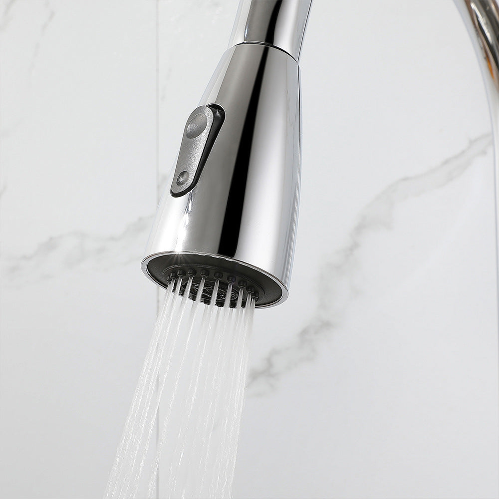 Eumtenr All Brass Single Hole Pull Down Sprayer Single Control Kitchen Faucet