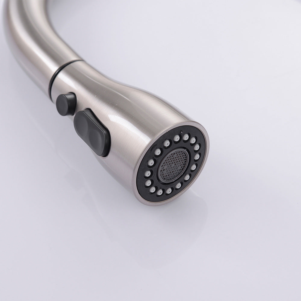 Eumtenr Brass Pulling and Retracting Kitchen Faucet with Hot and Cold Water