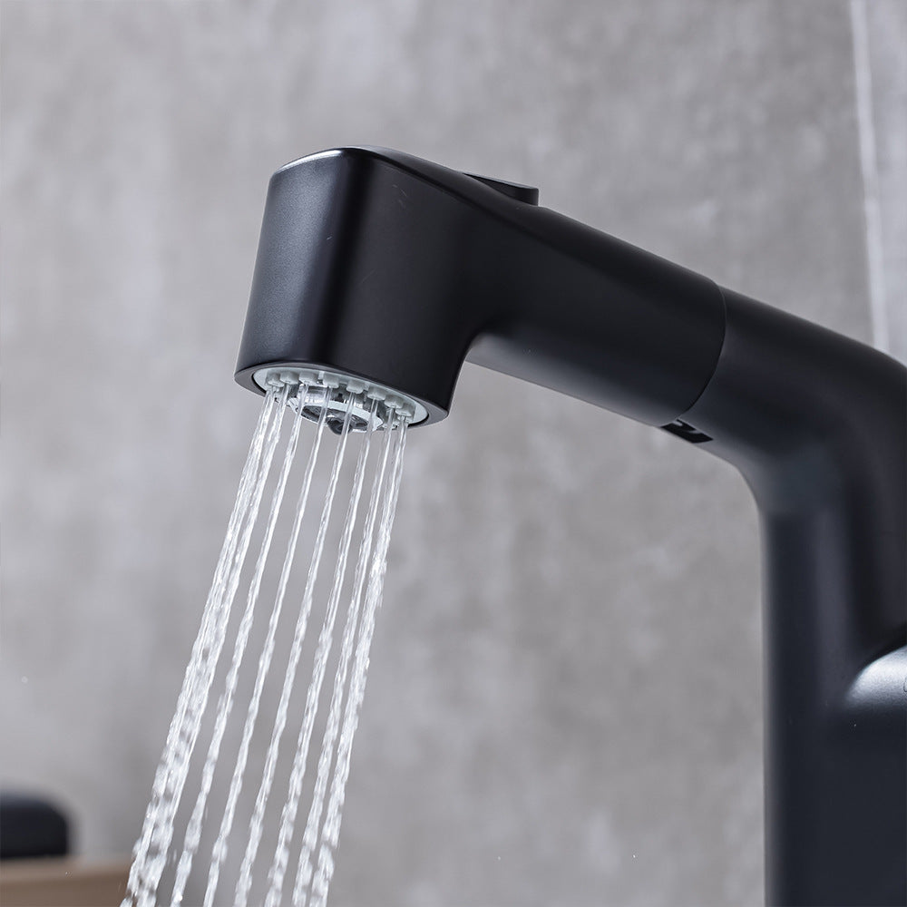 Eumtenr Full Brass Hot and Cold Water Pull Down Bathroom Faucet