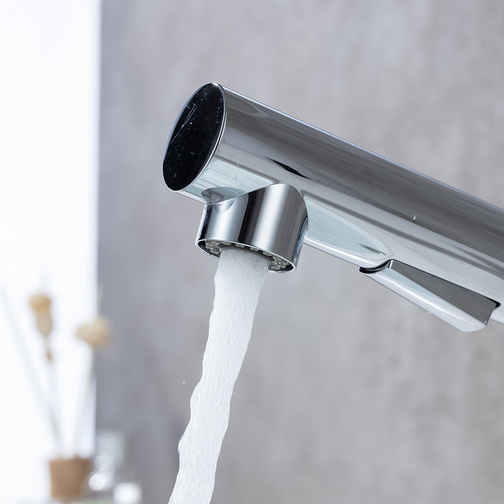 Eumtenr Full Brass 1.5 GPM Hot and Cold Water Pull Down Bathroom Faucet