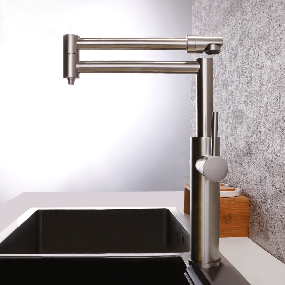 Full Brass Folding Dual Purpose Kitchen Faucet for Water Purification