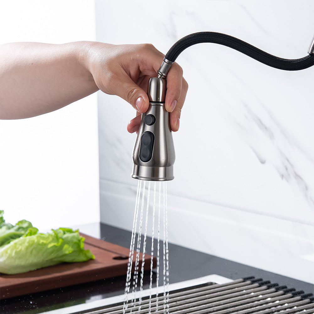 Eumtenr Brass Kitchen Sink Faucet, Kitchen Faucet Brass with Pull Down Sprayer