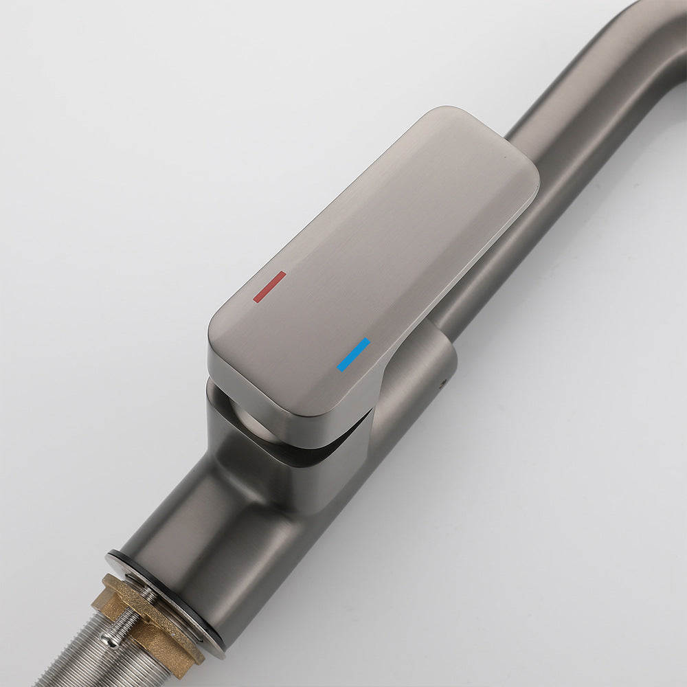 Eumtenr All Brass Cold and Hot Single Hole Kitchen Faucet