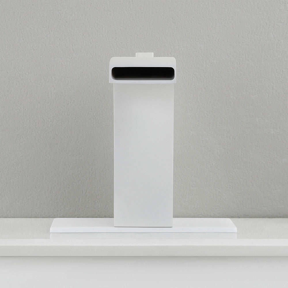 Brass Single Hole Waterfall Bathroom Faucet with Dual Control of Cold and Hot Handles