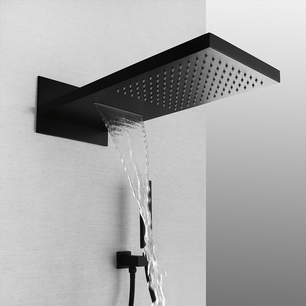 Eumtenr Brass Shower System Combo Set Black Wall Mount Faucet Bathroom Faucets