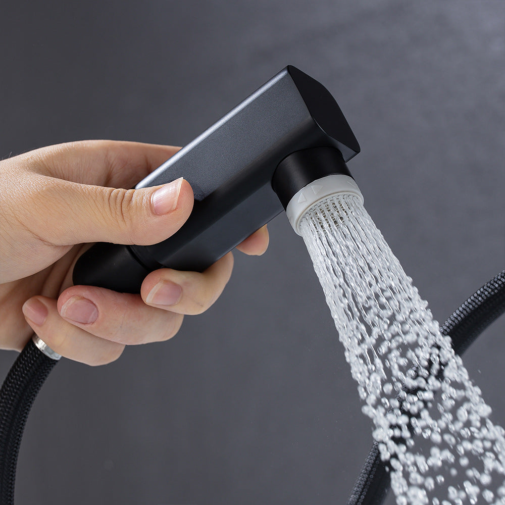 Eumtenr Full Brass Hot and Cold Water Pull Down Bathroom Faucet