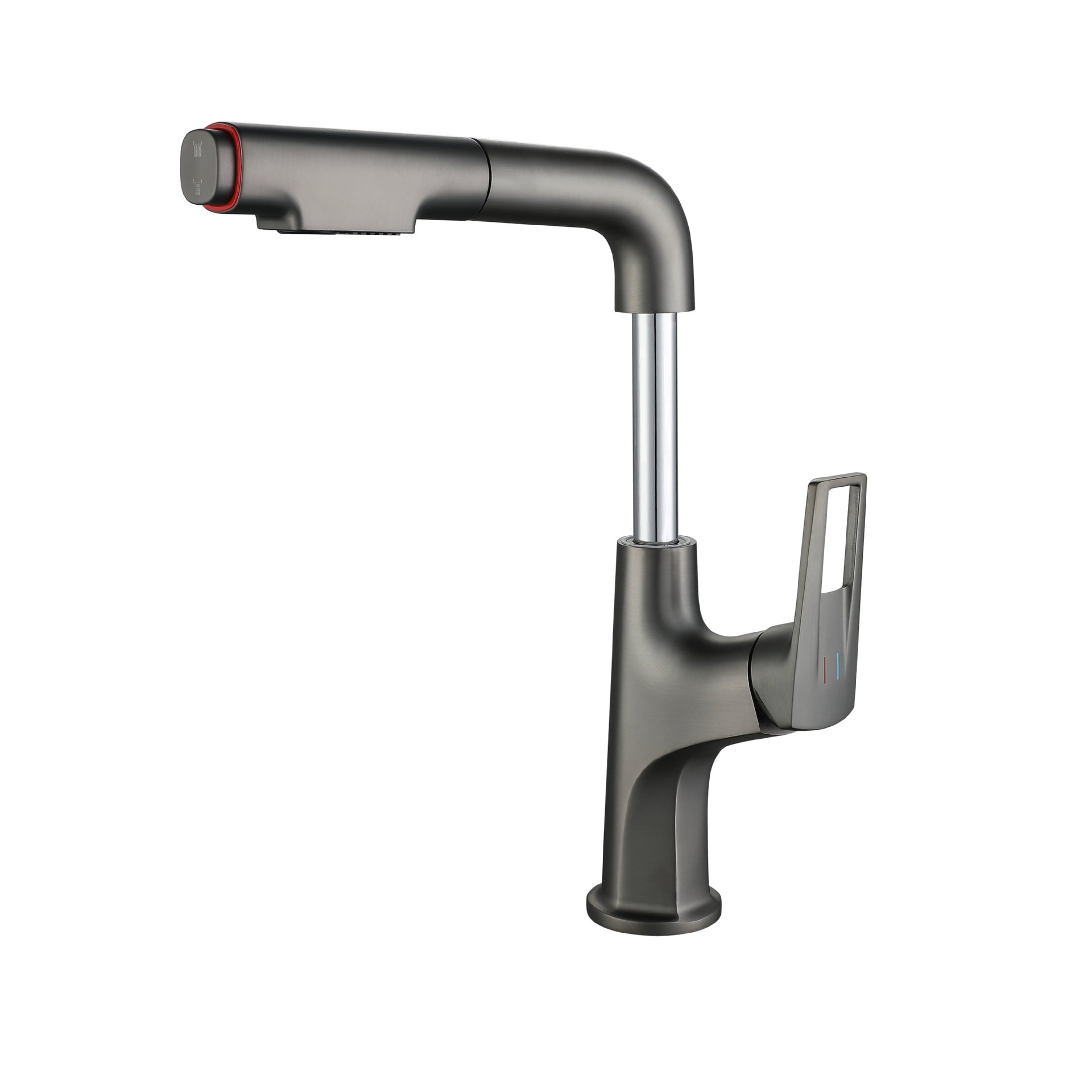 Full Brass Lifting and Pull-Out Bathroom Faucet